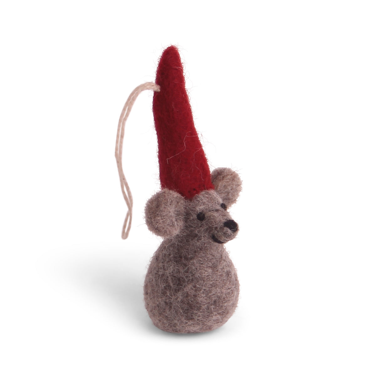 Christmas Mouse Grey Felt Decoration