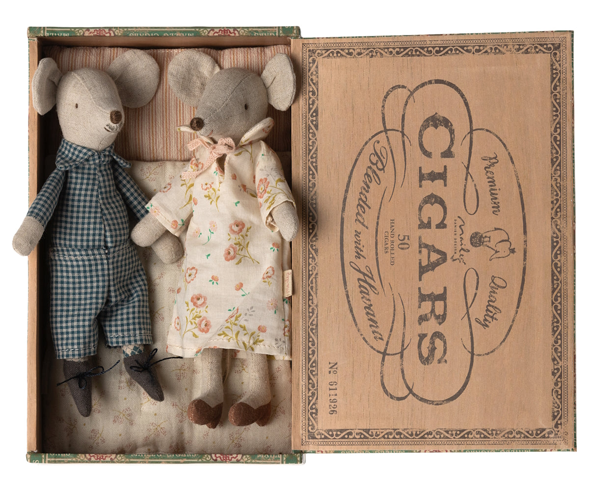 Grandma And Grandpa Mice in Box