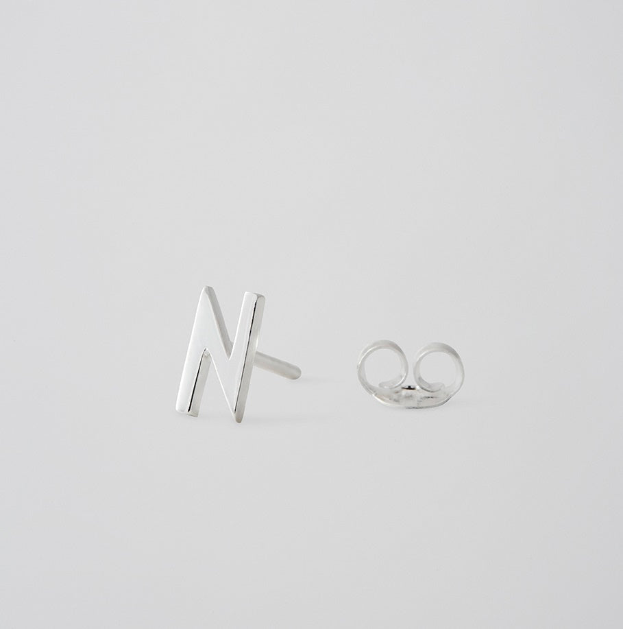 Earring Stud Silver A-Z