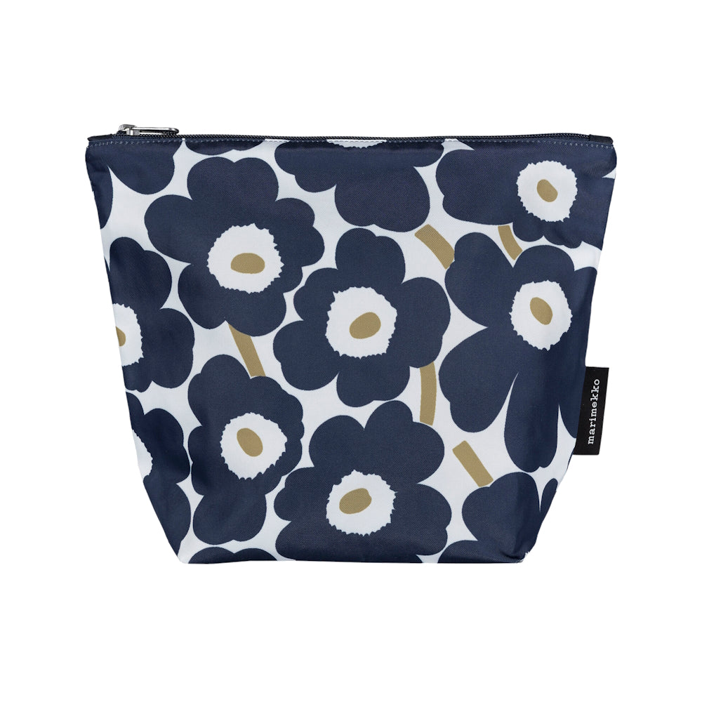 Gold Quaternary Celtic Knots on Distressed Navy Blue - Makeup Bag