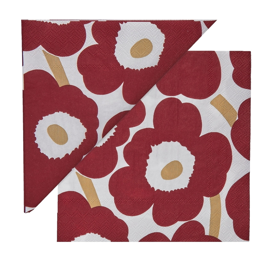 Unikko Dark Red Gold Napkin