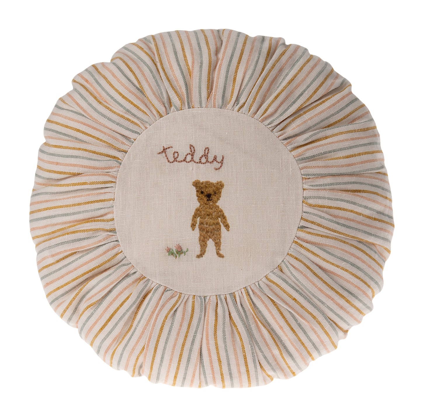 Cushion Round Small Teddy Striped