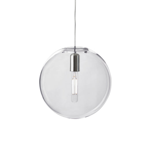 Luna Pendant Lamp Medium Clear 30cm with bulb