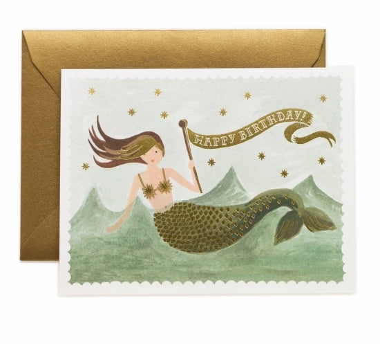 Vintage Mermaid Birthday Card