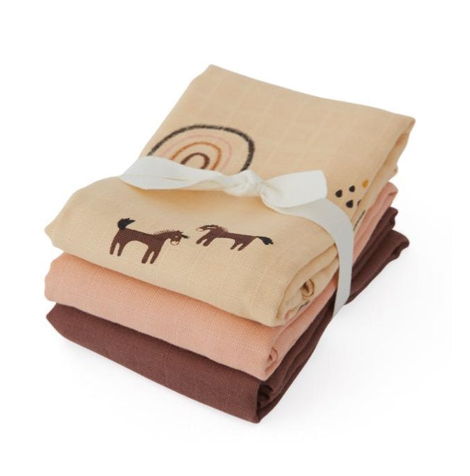 Muslin Square Rainbow 3pk