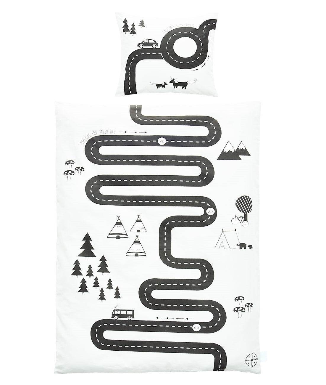Adventure Organic Cotton Single Bed Quilt Set