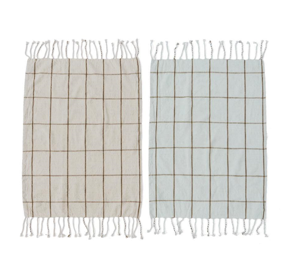 Gobi Organic Cotton Tea Towel 2pk Green-Pink