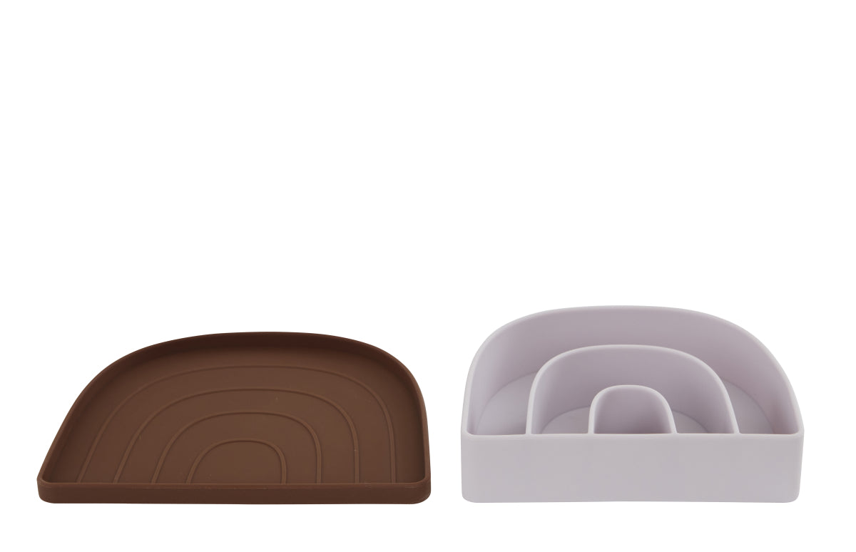 Rainbow Plate & Bowl Caramel-Lavender