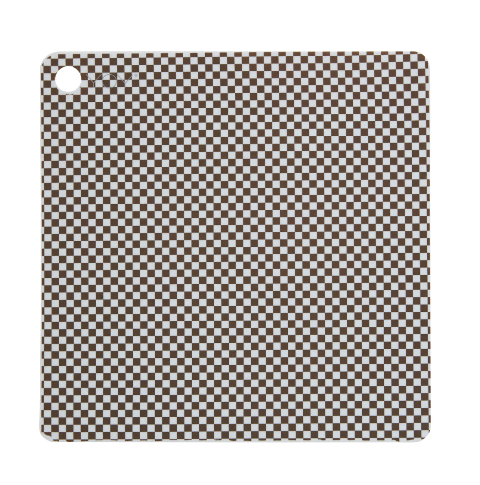 Placemat Checker 2pk Dusty Blue-Choko