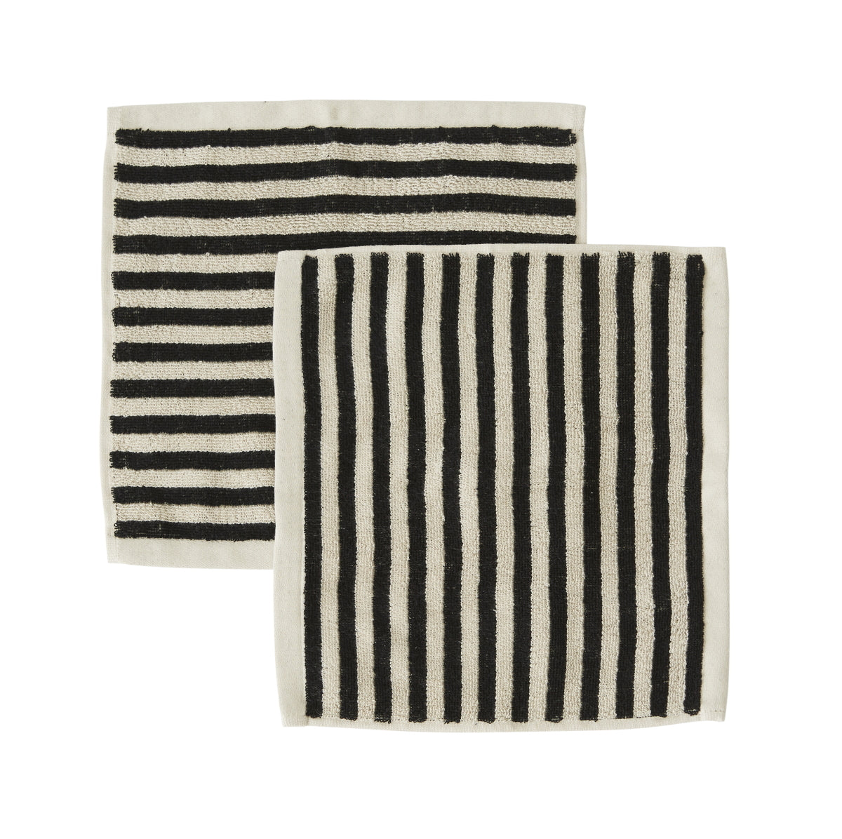 Raita Organic Cotton Wash Cloth Clay-Black 2pk
