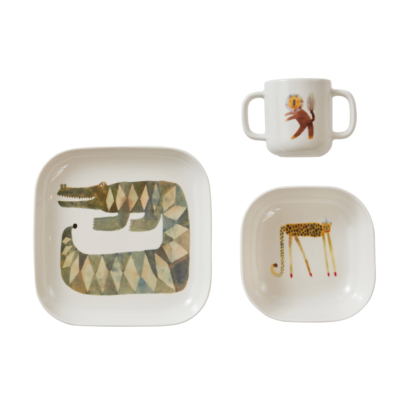 Moira Crocodile Porcelain Kids Tableware Set