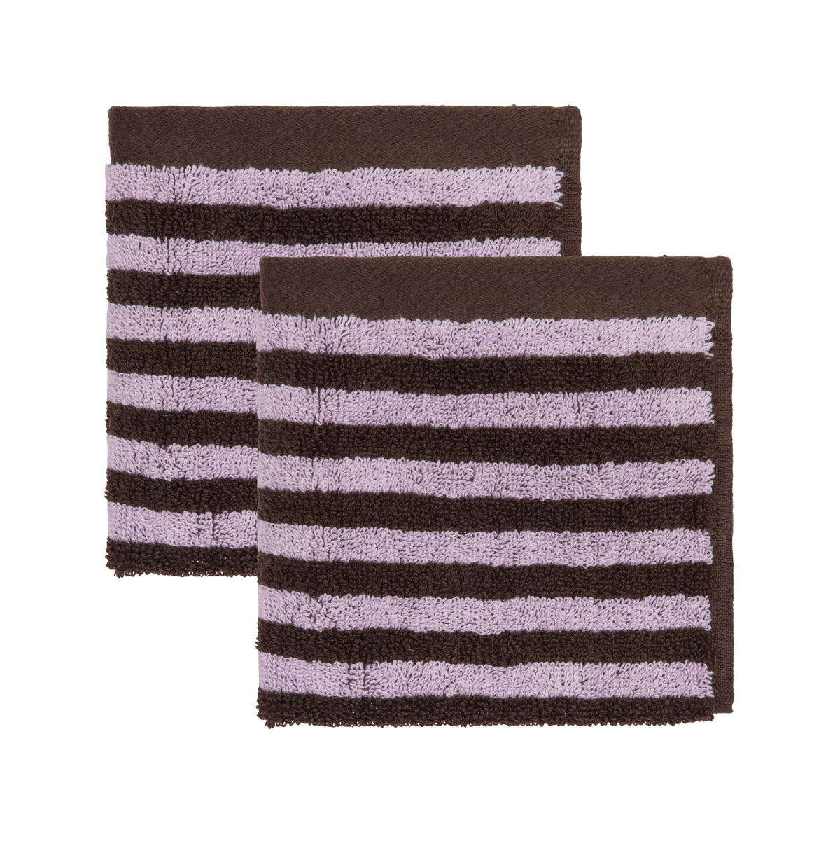 Raita Organic Cotton Wash Cloth Purple-Brown 2pk