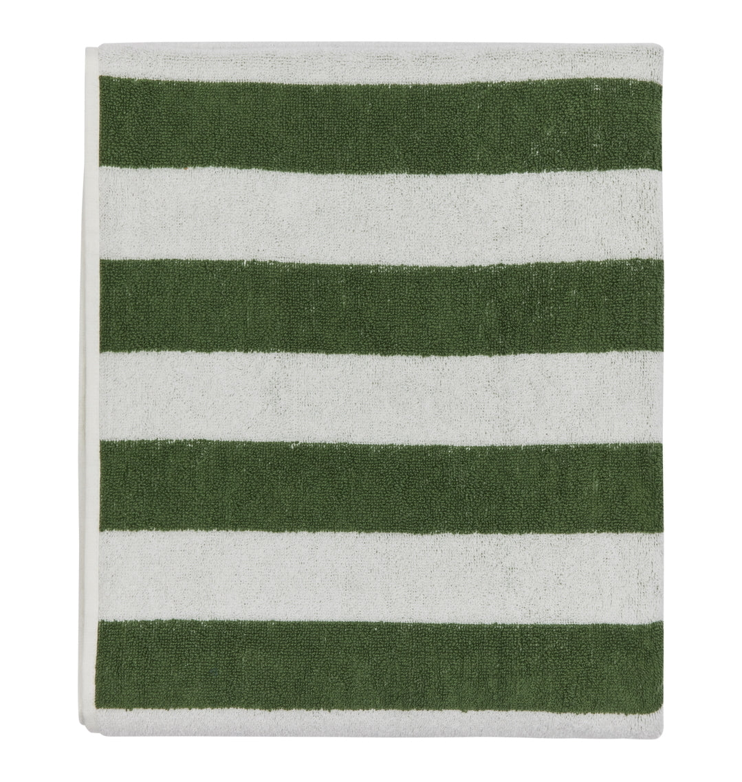 Raita Organic Cotton Bath Sheet Green-OffWhite