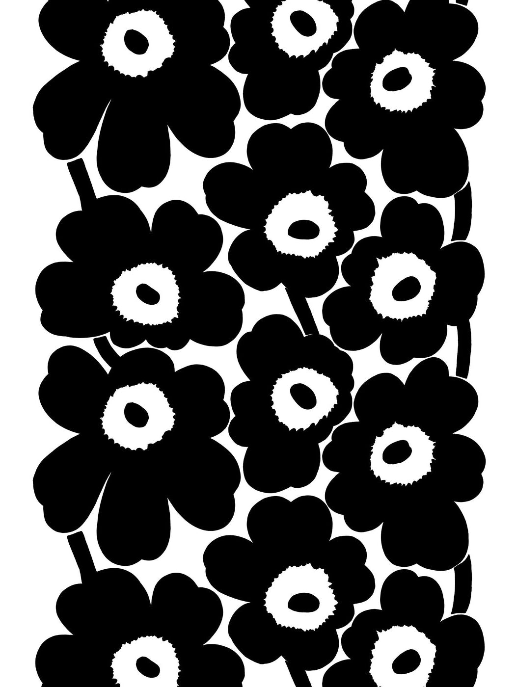 Unikko Cotton Fabric Black