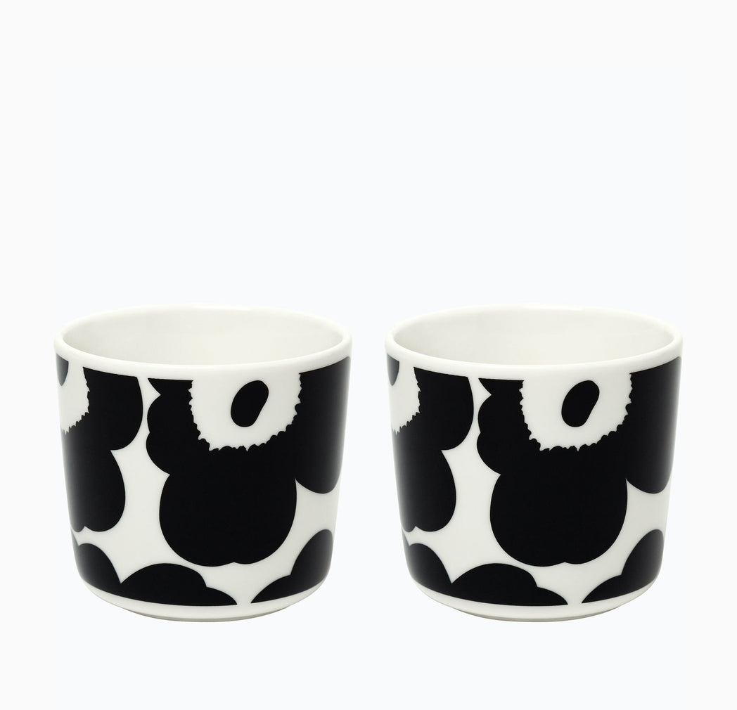 Unikko Cup 2dl 2pcs w.handle black