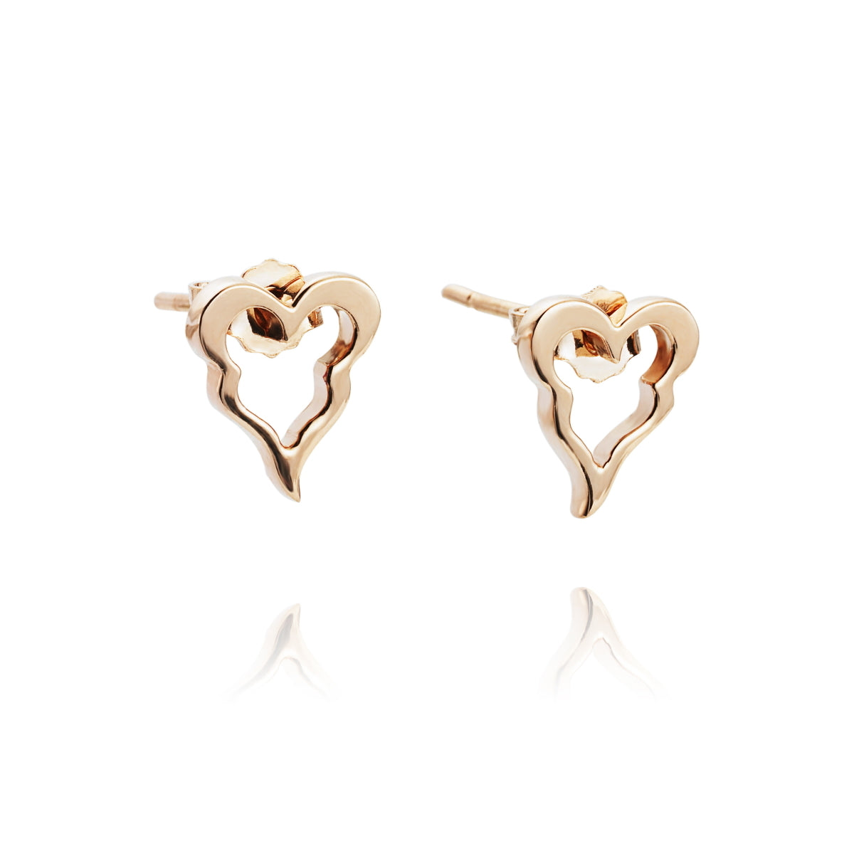 Crazy Heart Earrings Gold