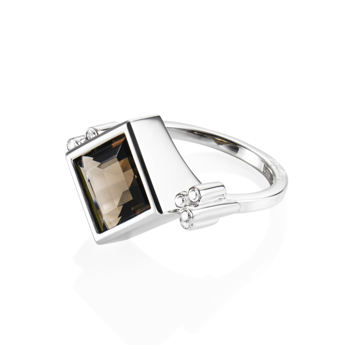 Shiny Memory Ring Smokey Quartz