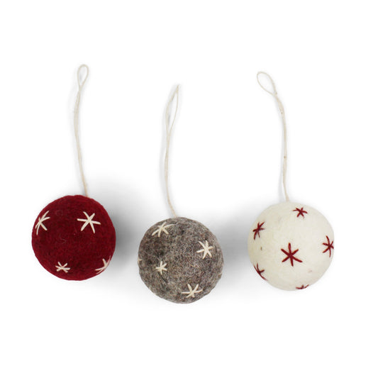 Gry & Sif Bauble Stars Felt Ornaments 3pk