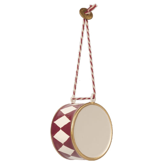 Maileg Metal Ornament Drum L Red