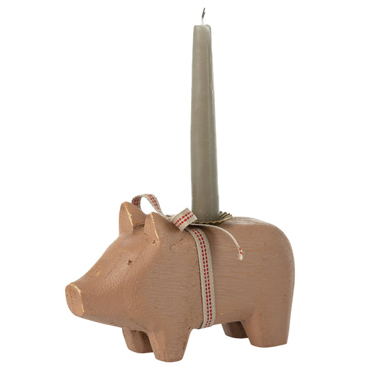 Maileg Pig Candle Holder Small Old Rose