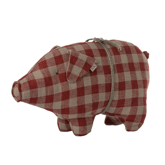 Maileg Pig Small Red Checked