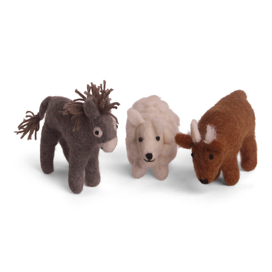 Gry & Sif Donkey Sheep Ox Felt Decorations