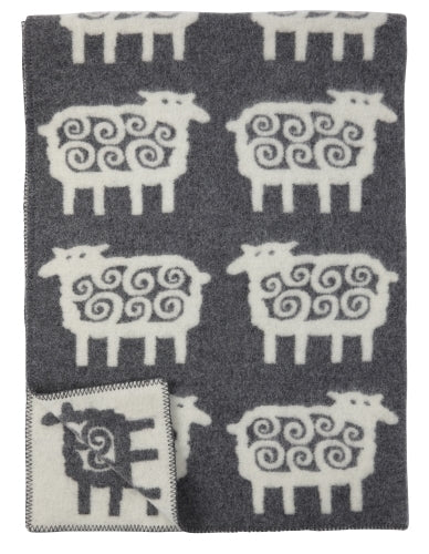 Sheep Wool Blanket Grey