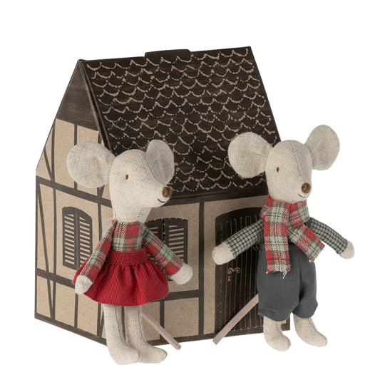Winter Mice Twins in a House
