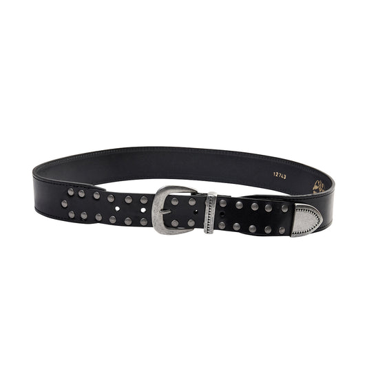Studded Leather Belt Black 105