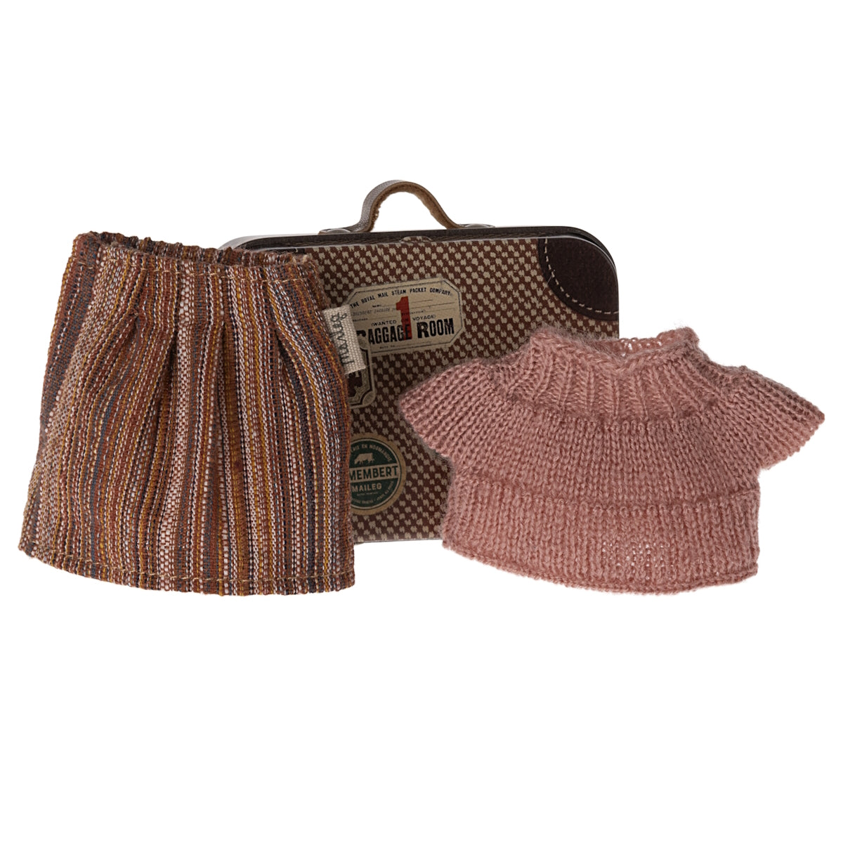 Maileg Knitted Blouse & Skirt in Suitcase Grandma Mouse