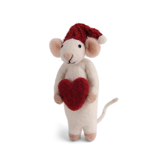 Gry & Sif Mouse White with Heart