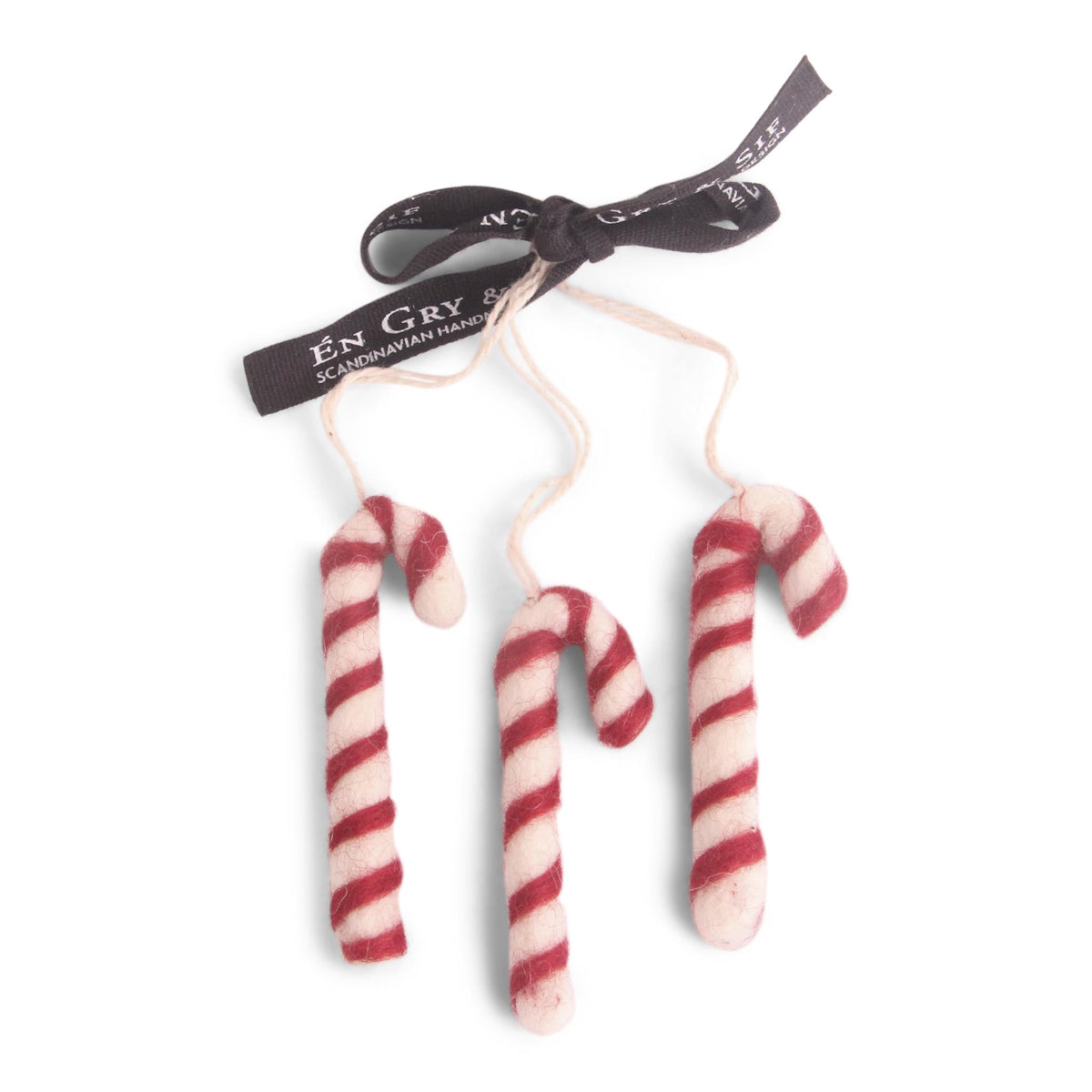 Gry & Sif Candy Cane Felt Decoration 3pk