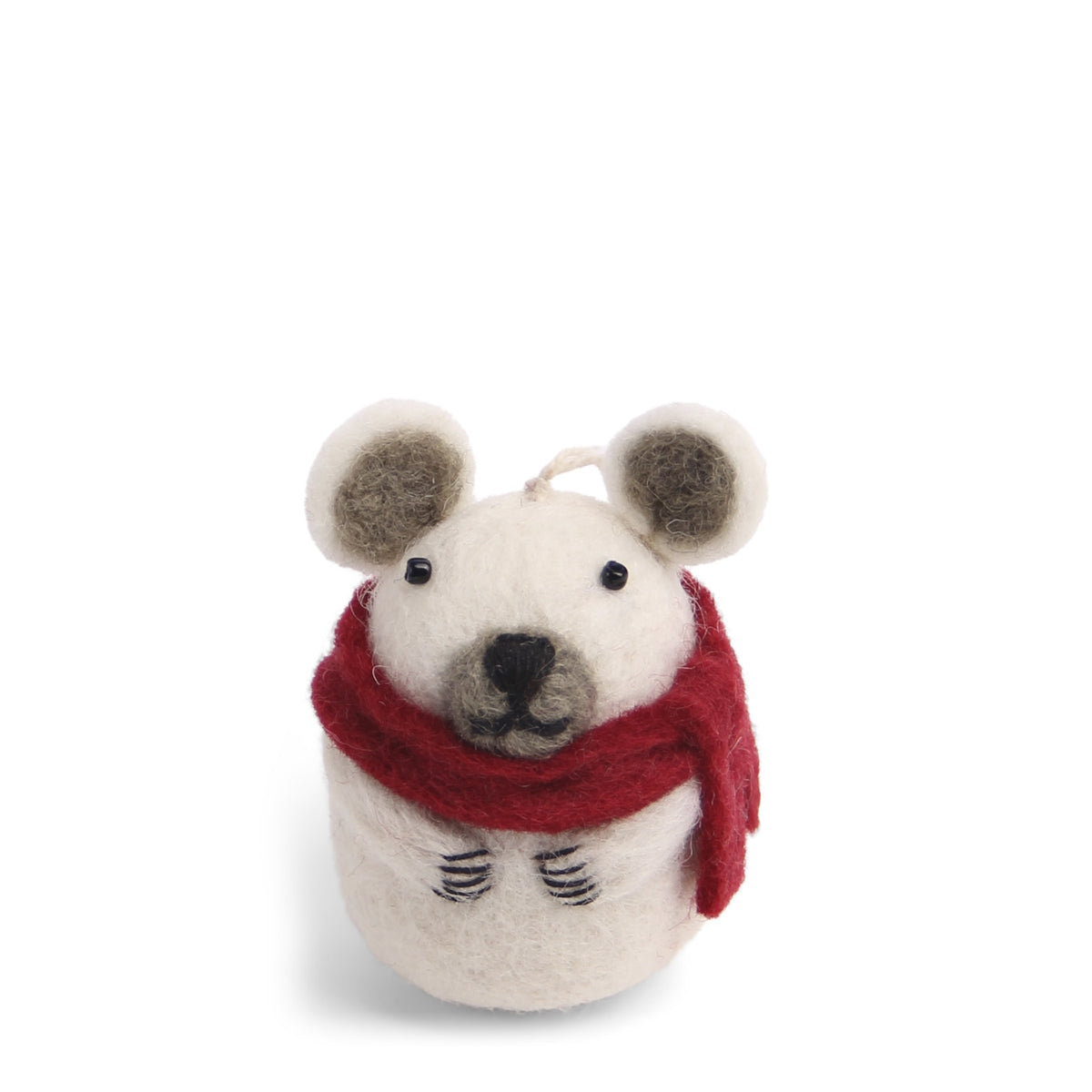 Gry & Sif Polar Bear with Scarf Felt Decoration