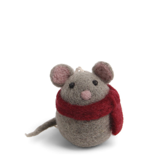 Gry & Sif Mouse with Scarf Felt Decoration