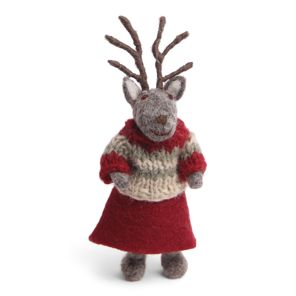 Deer Girl Small Grey w/sweater & skirt