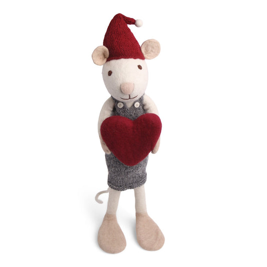 Gry & Sif Mouse Girl Extra Large White with Heart