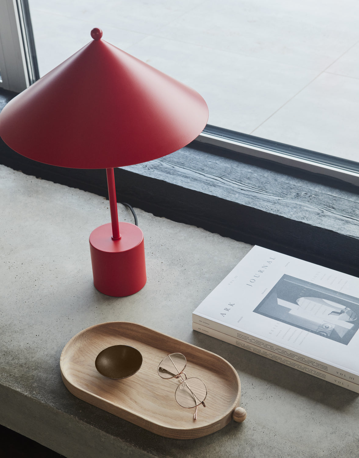 Kasa Table Lamp cherry red