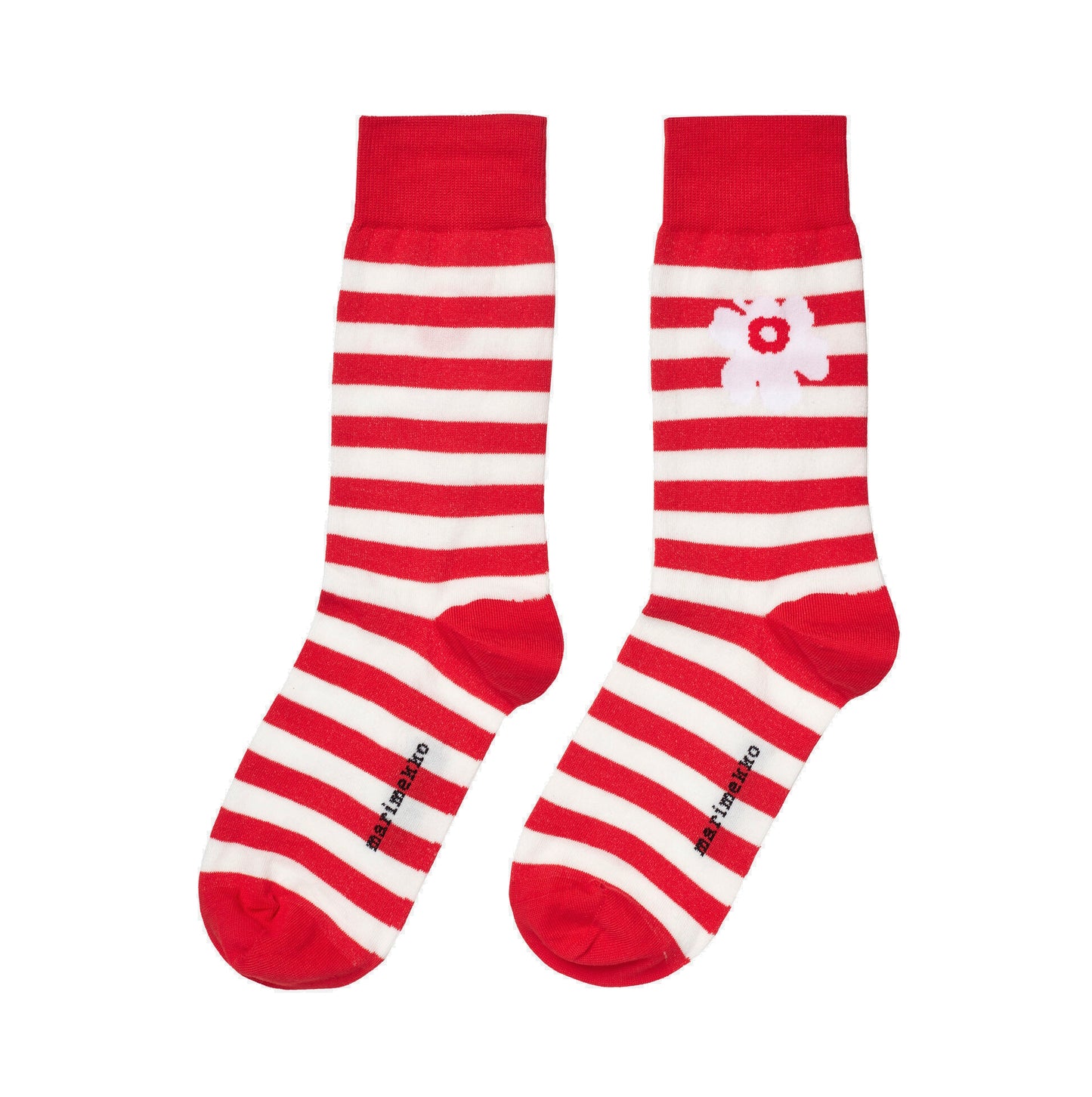 Kasvaa Tasaraita Unikko Socks Red 37-39