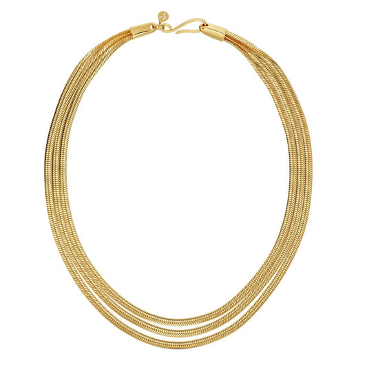 Edblad Herringbone Triple Necklace Gold