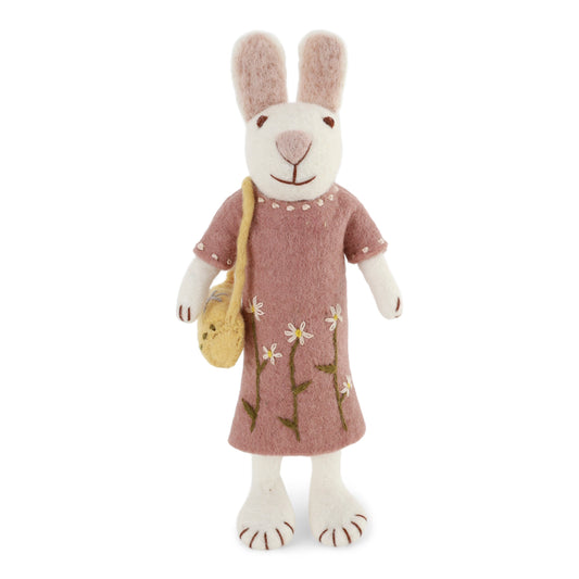 Gry & Sif Big White Bunny Lavender Dress & Purse