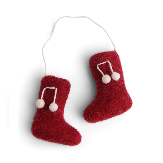 Gry & Sif Christmas Felt Boots Decoration red