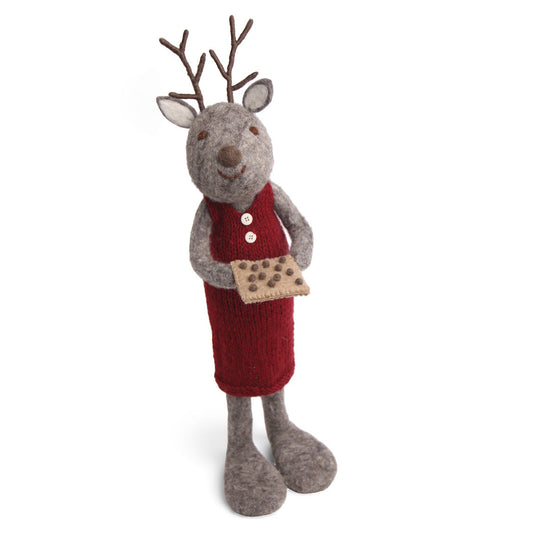 Gry & Sif Deer Girl Extra Large Grey w/baking tray