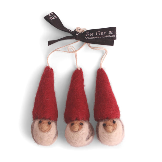 Gry & Sif Gnome Felt Decoration 3pk