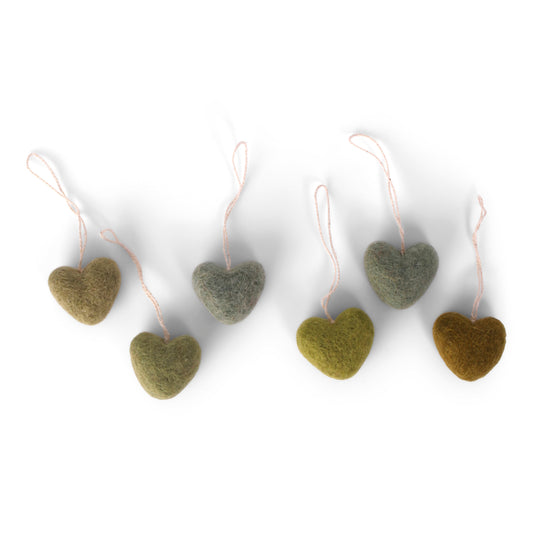 Gry & Sif Mini Hearts Green 6pk