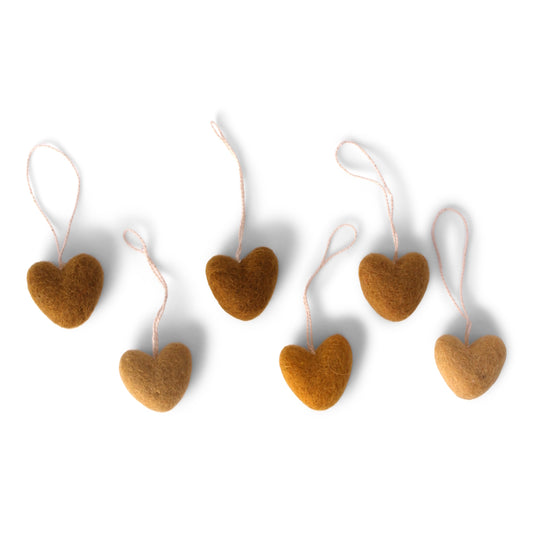 Gry & Sif Mini Hearts Ochre 6pk