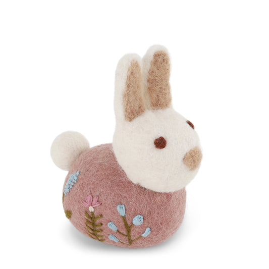 Gry & Sif Sitting Bunny Flower Embroidery Lavender