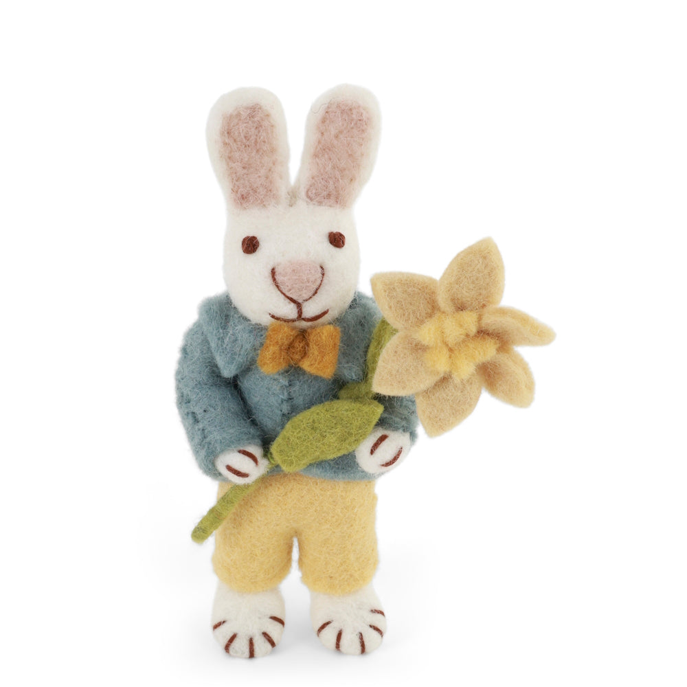 Gry & Sif White Bunny Blue Jacket & Daffodil