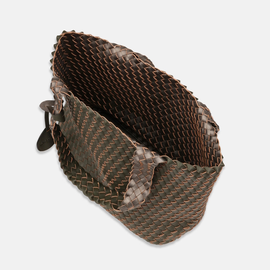 Ilse Jacobsen Woven Tote Bag Gun Metal-Army