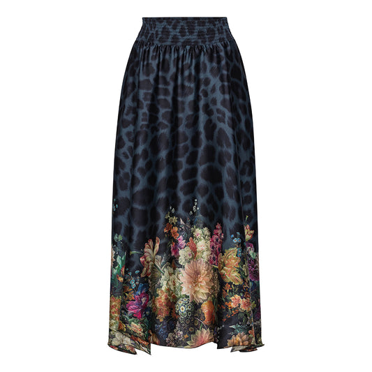 Karmamia Savannah Skirt Navy Flower Leopard