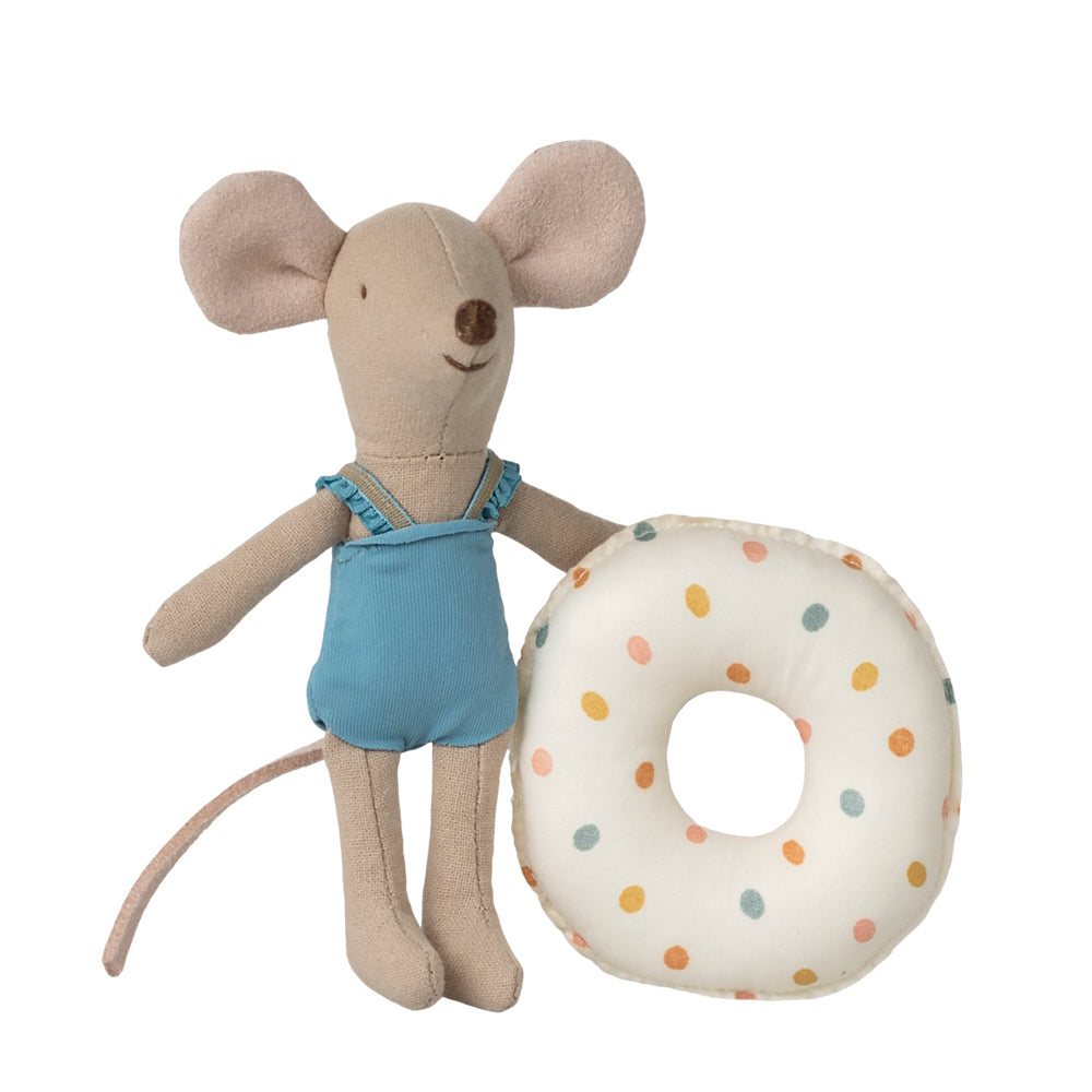 Maileg Beach Mouse Little Sister with Float Multi Dot